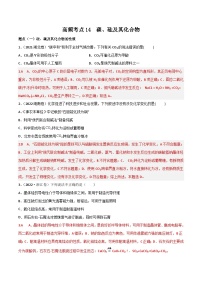 新高考化学二轮复习高频考点14 碳、硅及其化合物（含解析）