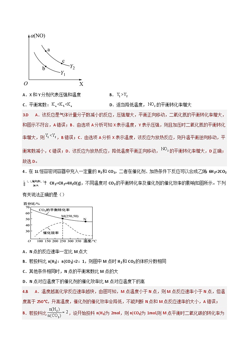 新高考化学二轮复习高频考点29 化学反应速率平衡图像（含解析）第3页