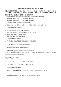 河南省潢川高级中学2023-2024学年度高一上学期第一次月考化学试题（月考）