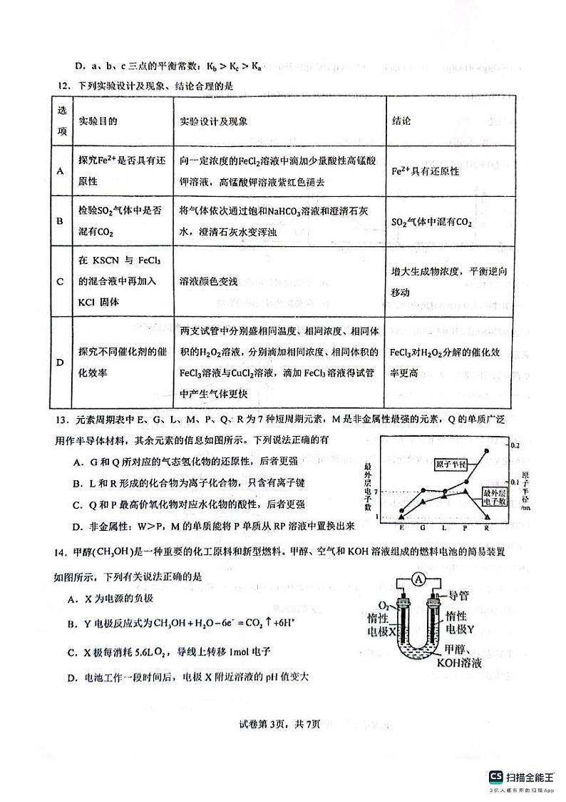 2024四川省仁寿一中校南校区高二上学期10月月考化学试题PDF版无答案03
