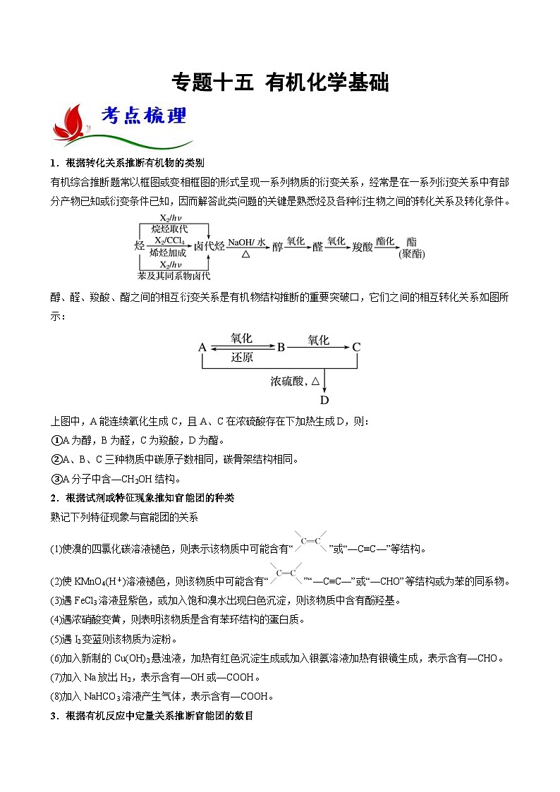 新高考化学二轮复习题型分类讲与练专题十五 有机化学基础（含解析）01