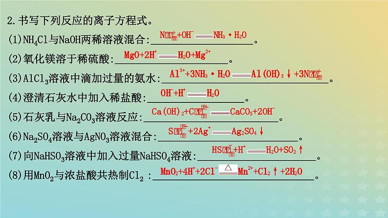 2024届高考化学复习专题离子反应课件07