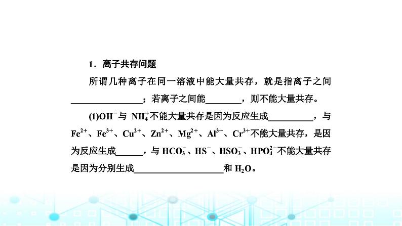 2024届高考化学复习专题离子共存课件第2页