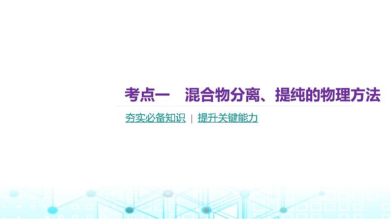 2024届高考化学一轮复习物质的分离和提纯、检验和鉴别课件02