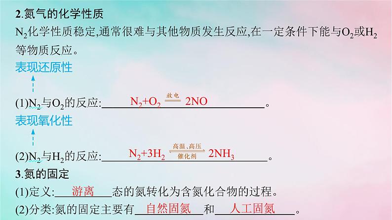 新教材2023_2024学年高中化学第3章物质的性质与转化第3节第1课时自然界中的氮循环氮气和氮的氧化物课件鲁科版必修第一册08