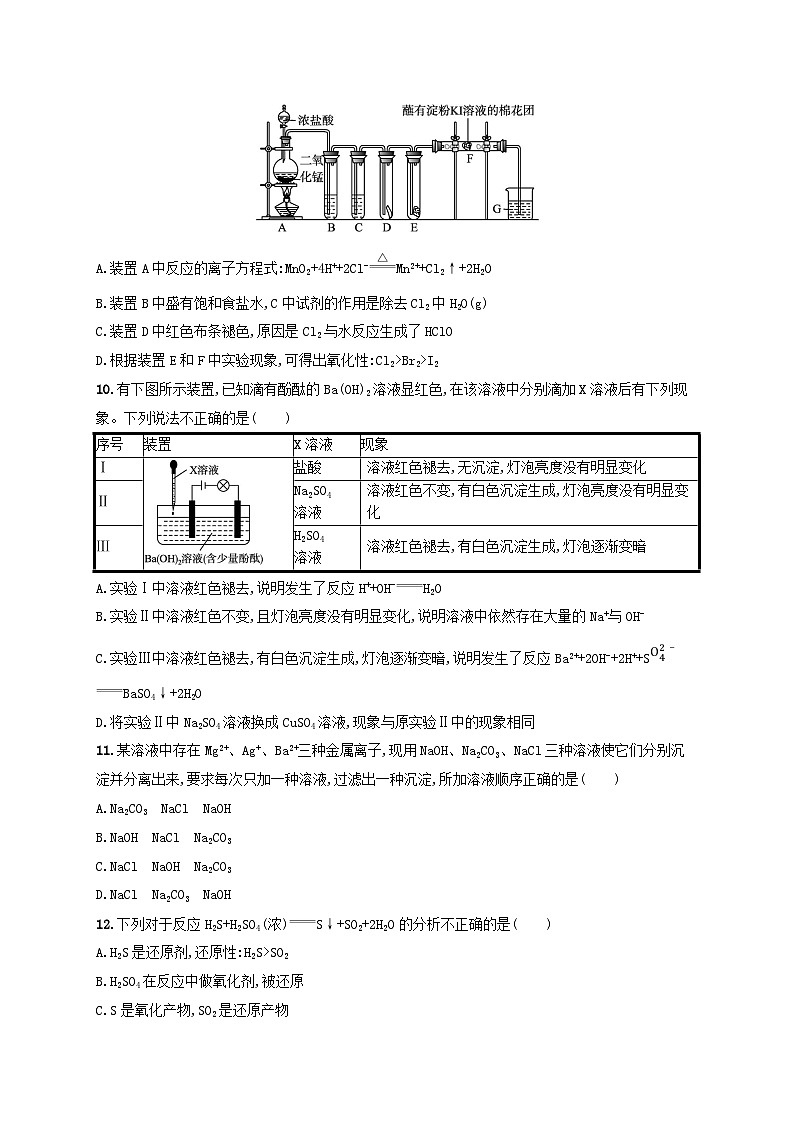 新教材2023_2024学年高中化学第2章元素与物质世界测评鲁科版必修第一册第3页