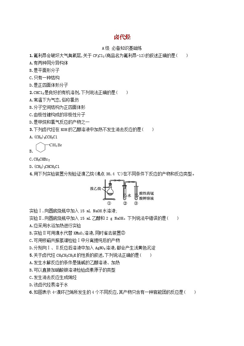 新教材2023_2024学年高中化学第3章烃的衍生物第1节卤代烃分层作业新人教版选择性必修3第1页