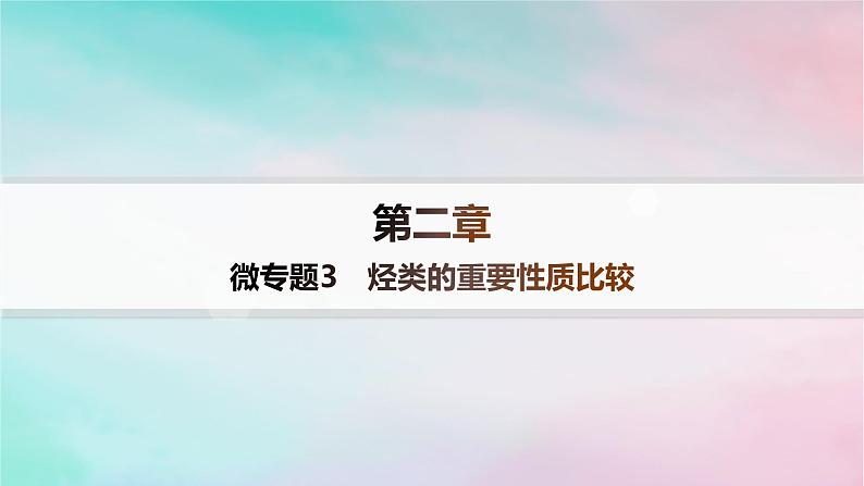 新教材2023_2024学年高中化学第2章烃微专题3烃类的重要性质比较课件新人教版选择性必修301