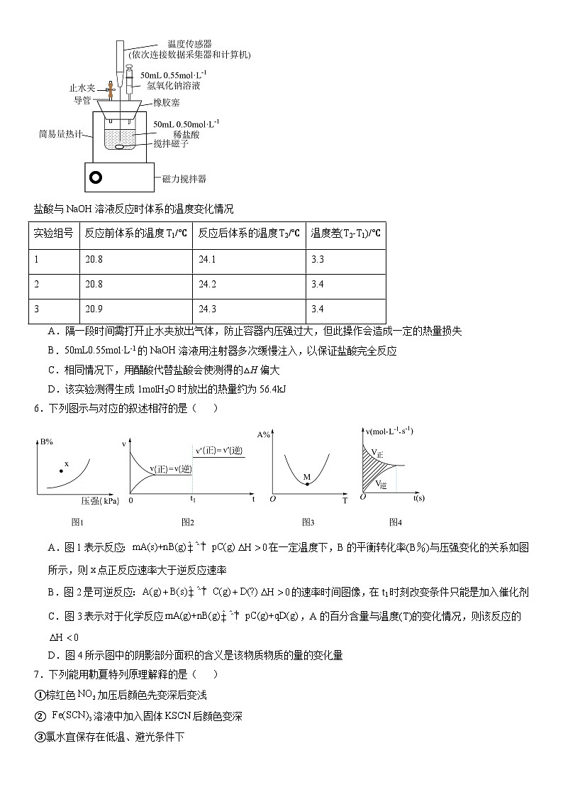 辽宁省长春市名校2023-2024学年高二上学期第一次月考化学试题（Word版含答案）02