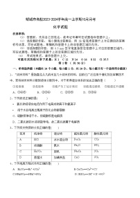 山东省济宁邹城市名校2023-2024学年高一上学期10月月考化学试题（Word版含答案）