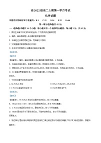 四川省泸县第一名校2023-2024学年高二上学期10月月考化学试题  Word版含解析