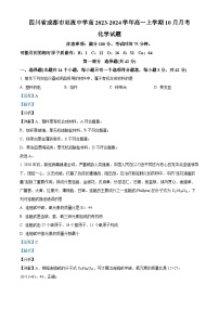 四川省成都市双流中学2023-2024学年高一化学上学期10月月考试题（Word版附解析）