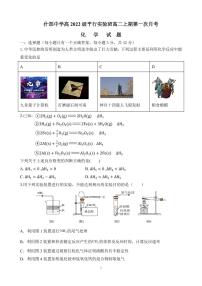 四川省什邡中学2023-2024学年高二上学期10月月考化学试题