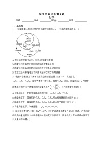 湖南衡阳名校2024届高三一轮复习10月第3周周练化学试题（Word版含解析）