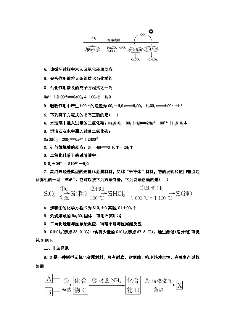 2024届高考化学一轮复习  课时跟踪检测（十九） 无机非金属材料 化学品的合理使用 （含答案）02