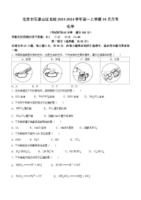 北京市石景山区名校2023-2024学年高一上学期10月月考化学试题（Word版含答案）