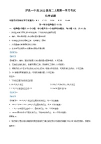 2024泸县一中高二上学期10月月考化学试题含解析