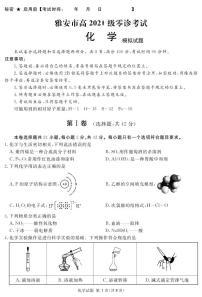 四川省雅安天立2023-2024学年高三上学期零诊模拟考试化学试题（PDF版含答案）