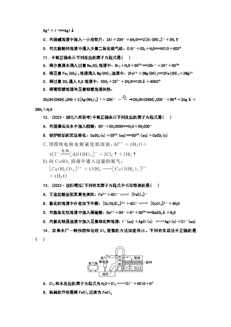2024届高考化学一轮复习  课时跟踪检测（二） 离子反应及其离子方程式 （含答案）03