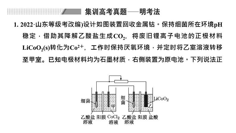 2024届高考一轮复习 第六章 化学反应与能量 第5讲 串联电池 电化学的相关计算课件PPT第2页