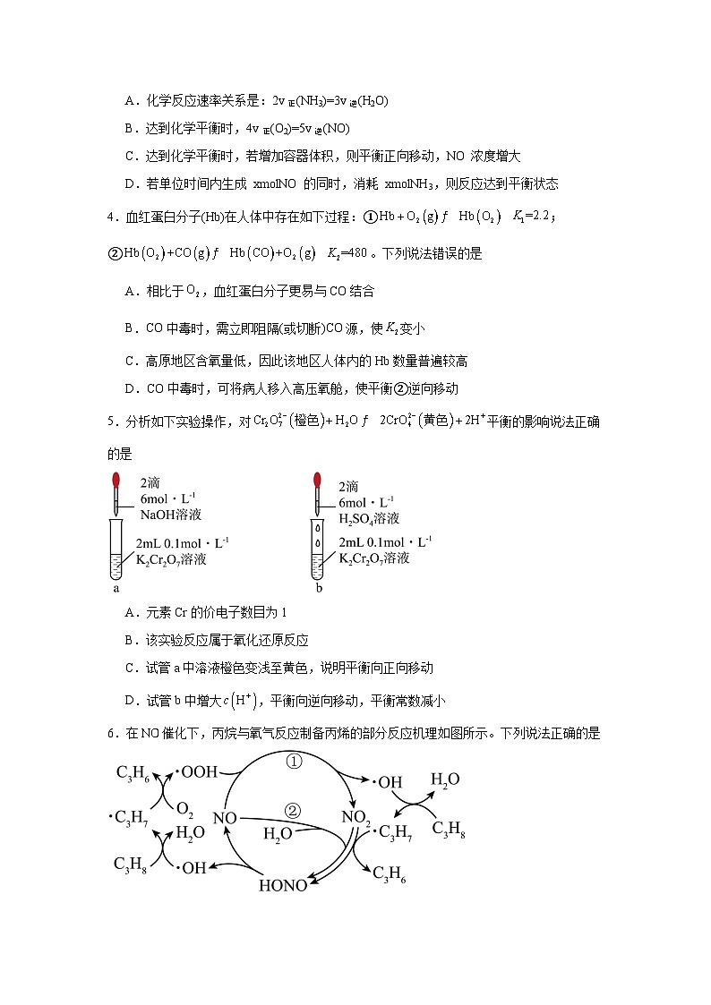 2.3.1浓度变化对化学平衡的影响同步练习-苏教版高中化学选择性必修1第2页