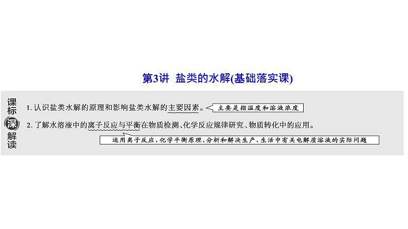 2024届高考一轮复习 第八章 水溶液中的离子反应与平衡 第3讲 盐类的水解课件PPT01