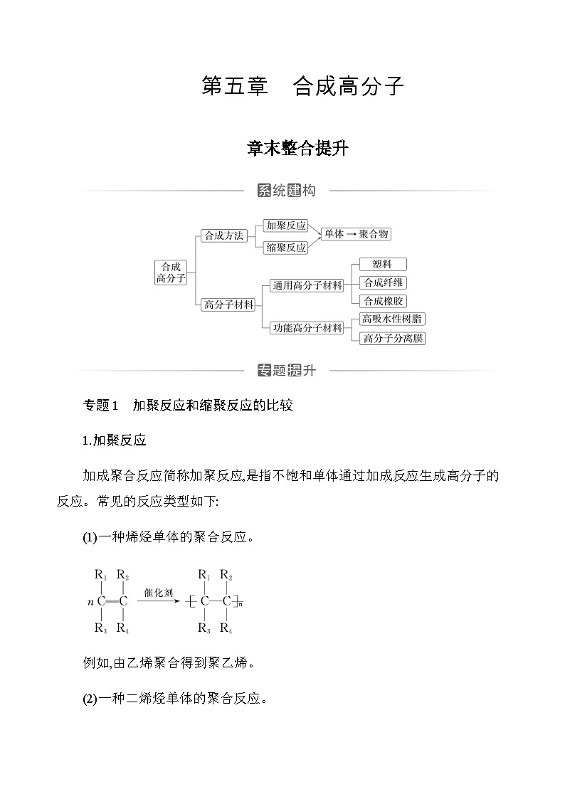 人教版高中化学选择性必修3第五章章末整合提升练含答案01