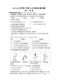 江苏省南京市六校联合体2023-2024学年高一化学上学期10月联合调研试题（Word版附答案）