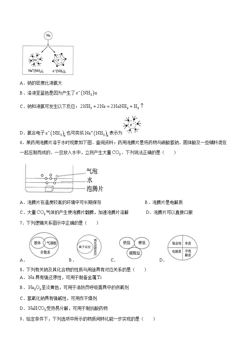 江苏省南通市海安市高级中学2023-2024学年高一上学期10月阶段检测（一）化学试题（含答案）02