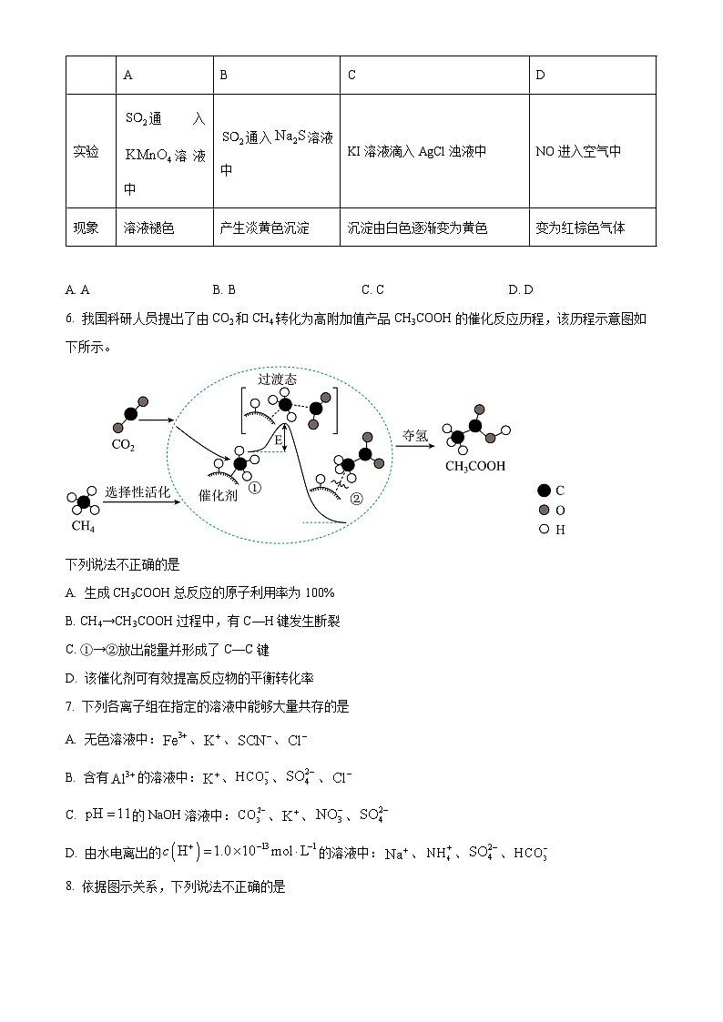 北京市北京师范大学附属实验中学2022-2023学年高二上学期期中化学试题无答案第2页