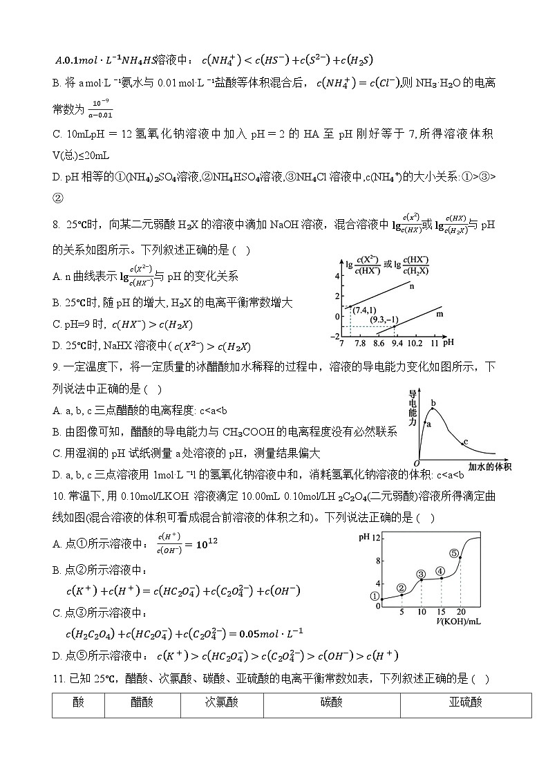 河北省保定市部分高中2023-2024学年高二上学期10月月考化学试卷第3页