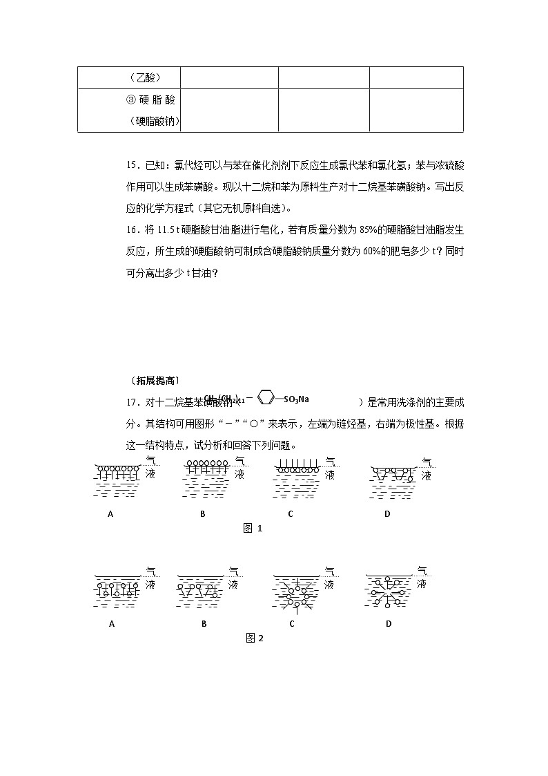 2022年高二化学选修2寒假同步练习（含答案）：14表面活性剂--精细化学品第3页
