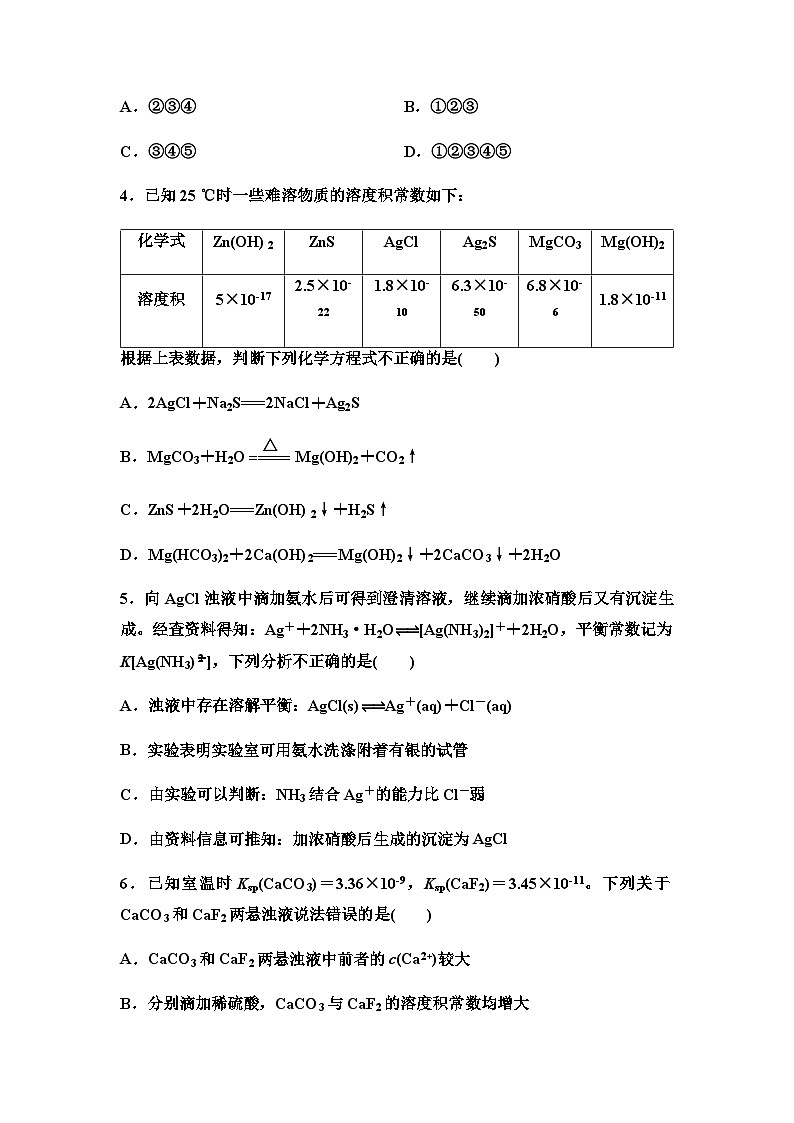 2024届高考化学一轮复习 课时分层作业47　沉淀溶解平衡 （含答案）第2页
