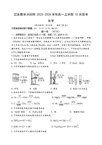 辽宁省辽东教学共同体2023-2024学年高一上学期10月联考化学试题（含答案）