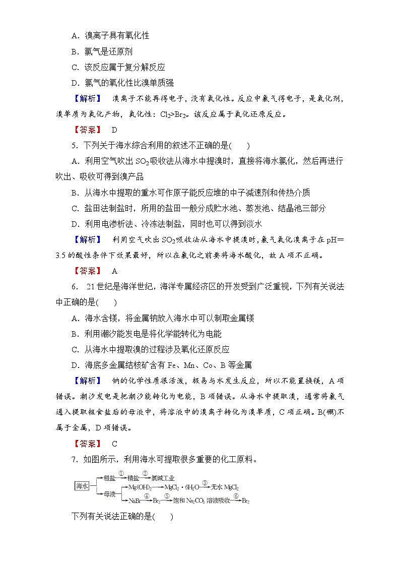 2022年高二化学选修2寒假学业分层测评：07化学与资源开发利用 Word版含解析第2页