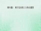 新教材适用2023_2024学年高中化学第1章物质及其变化微专题1离子反应的三大热点题型课件新人教版必修第一册