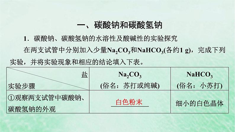 新教材适用2023_2024学年高中化学第2章海水中的重要元素__钠和氯第1节钠及其化合物第3课时碳酸钠和碳酸氢钠焰色试验课件新人教版必修第一册第6页