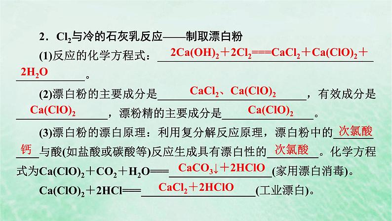 新教材适用2023_2024学年高中化学第2章海水中的重要元素__钠和氯第2节氯及其化合物第2课时氯气与碱的反应氯离子的检验课件新人教版必修第一册第5页