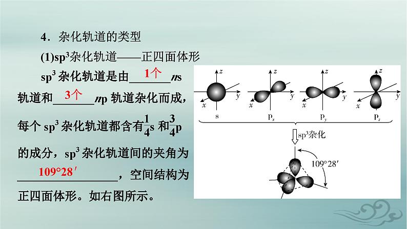 新教材适用2023_2024学年高中化学第2章分子结构与性质第2节分子的空间结构第2课时杂化轨道理论课件新人教版选择性必修206