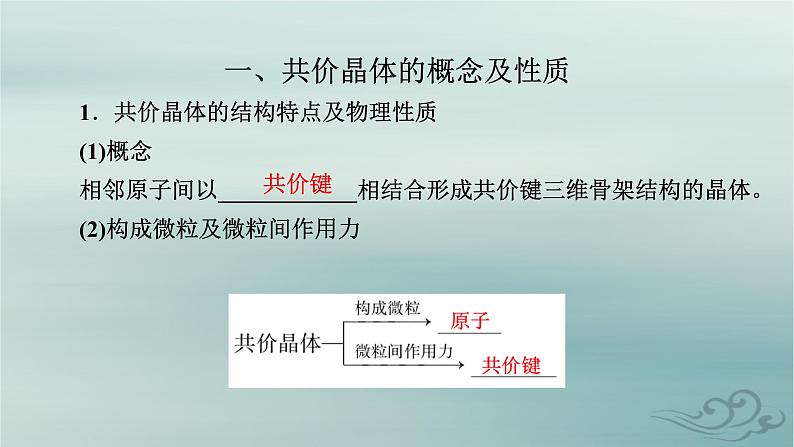 新教材适用2023_2024学年高中化学第3章晶体结构与性质第2节分子晶体与共价晶体第2课时共价晶体课件新人教版选择性必修204