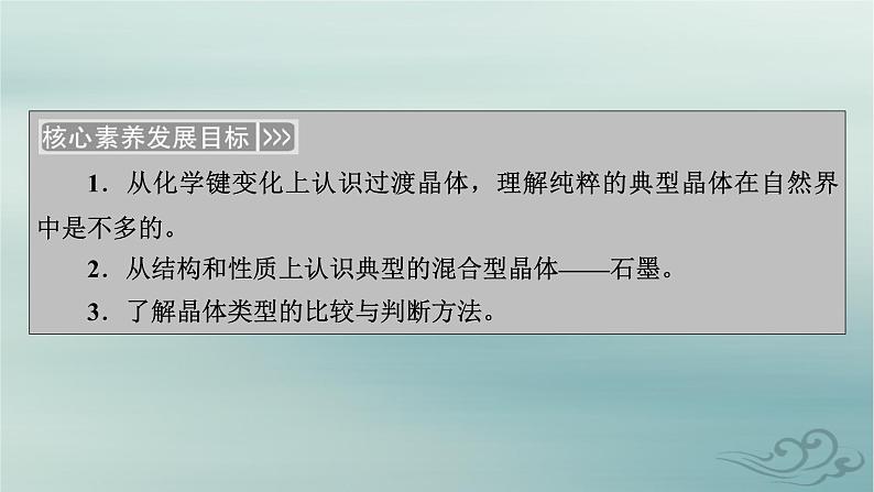 新教材适用2023_2024学年高中化学第3章晶体结构与性质第3节金属晶体与离子晶体第2课时过渡晶体与混合型晶体晶体类型的比较课件新人教版选择性必修203