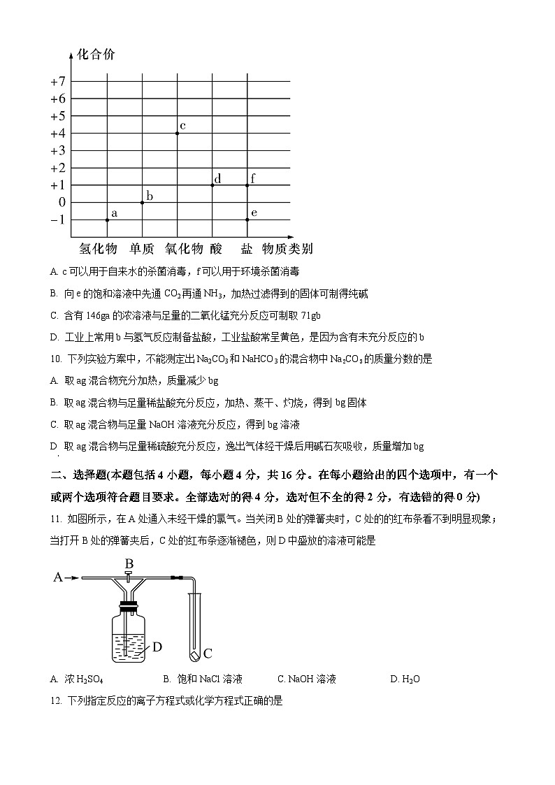 【期中真题】湖南省长沙市长郡中学2022-2023学年高一上学期期中考试化学试题.zip03