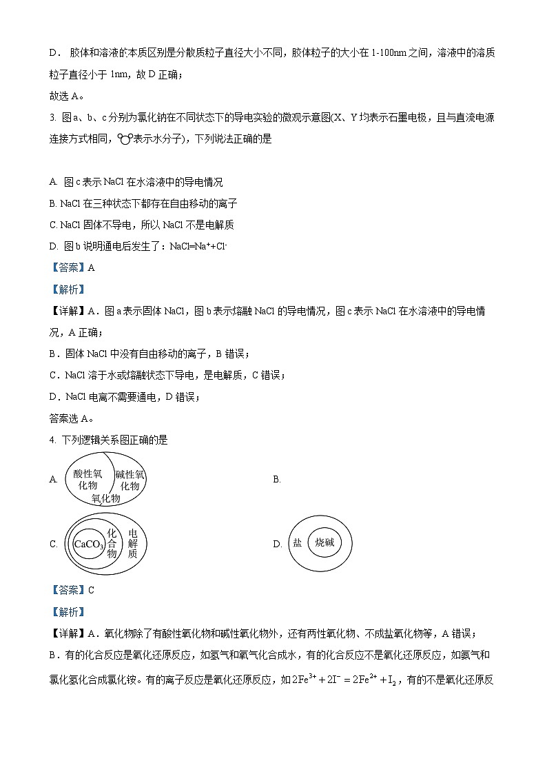 【期中真题】黑龙江省齐齐哈尔市克东县五校2022-2023学年高一上学期期中考试化学试题（解析版）第2页
