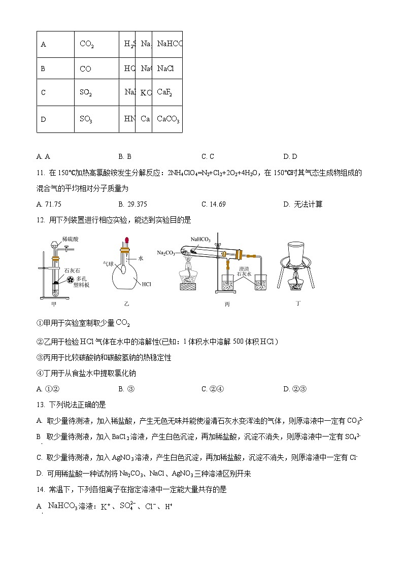 【期中真题】黑龙江省齐齐哈尔市部分学校2022-2023学年高一上学期11月期中考试化学试题（原卷版）第3页