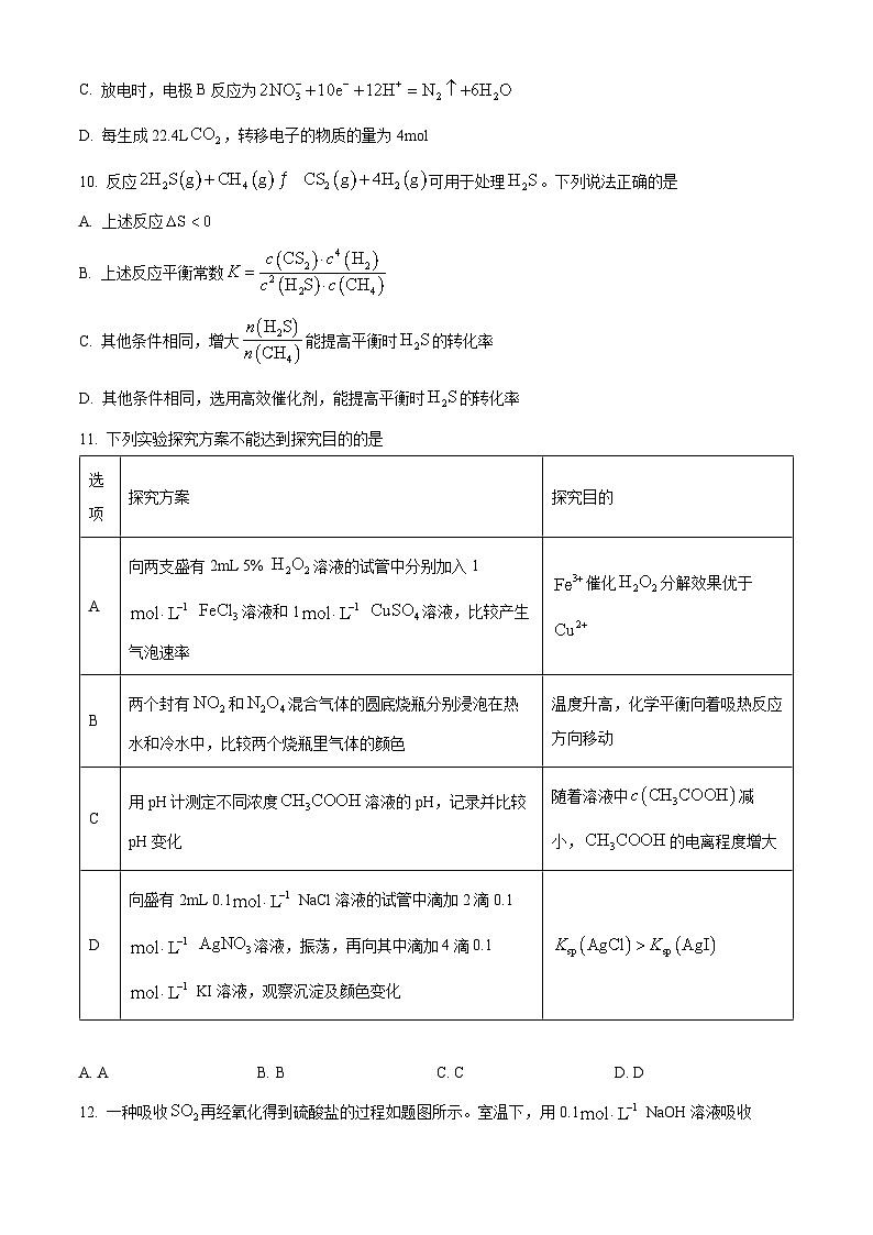 【期中真题】江苏省南京市2022-2023学年高二上学期期中调研化学试题.zip03