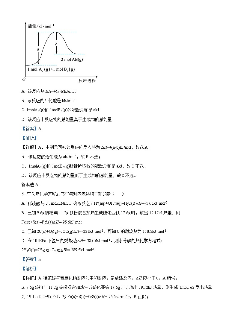 【期中真题】河南省焦作市县级重点中学2021-2022学年高二上学期期中考试化学试题（解析版）第3页