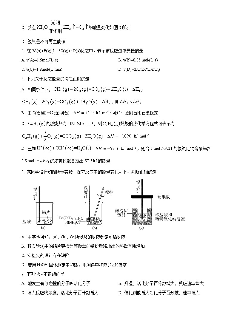 【期中真题】陕西省咸阳市礼泉县2022-2023学年高二上学期中期学科素养评价化学试题（原卷版）第2页