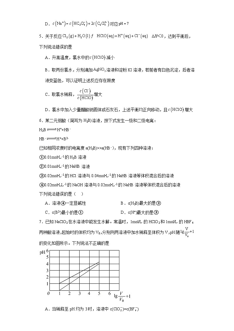 3.1.3电离平衡常数课堂同步练-人教版高中化学选择性必修1第3页