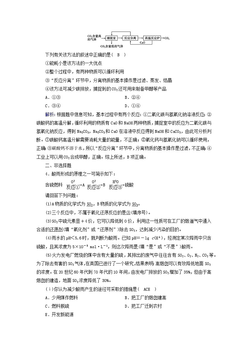 新教材2023年高中化学第8章化学与可持续发展第3节环境保护与绿色化学提能作业新人教版必修第二册第2页