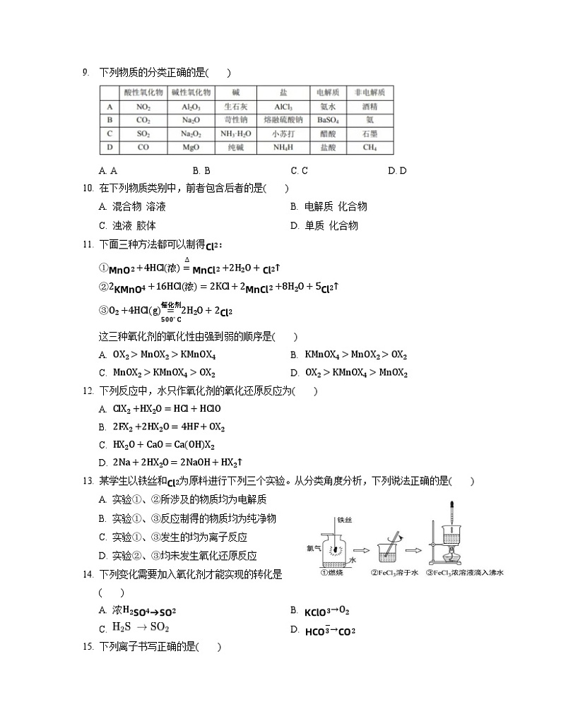 广东省湛江市第二十一中学2023-2024学年高一10月月考化学试题第2页